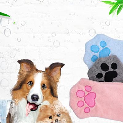 Happy Pet Pantry Paw Dry Quick Absorb Pet Towel Glove For Dogs & Cats blue