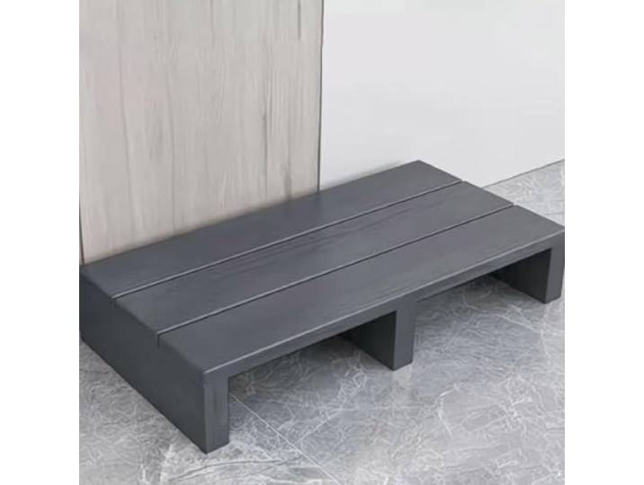 Langer Fußhocker, Langer Fußhocker, Massivholz, Tritthocker für Erwachsene,massivHolz, mit Rutschfester Gummiauflage,Küche, Bad, ideal für ältere Menschen-Dunkelgrau-80×30×15cm
