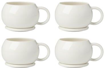Oneida Quirk Mugs with Coasters, Set of 4