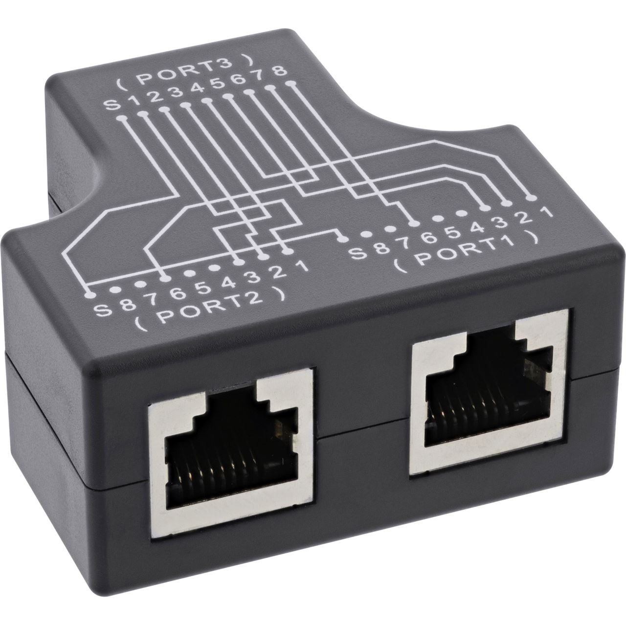 InLine Cat.5e STP T-Adapter (Port-Doppler), RJ45 Buchse an 2x RJ45 Buchse