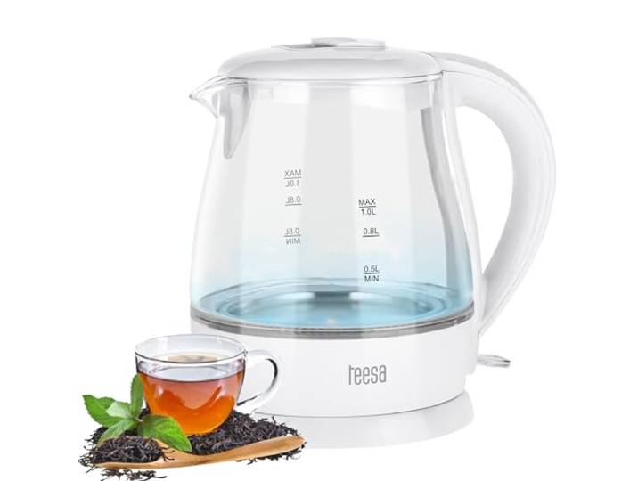 TEESA Draadloze elektrische waterkoker 1L, TSA1030B, wit
