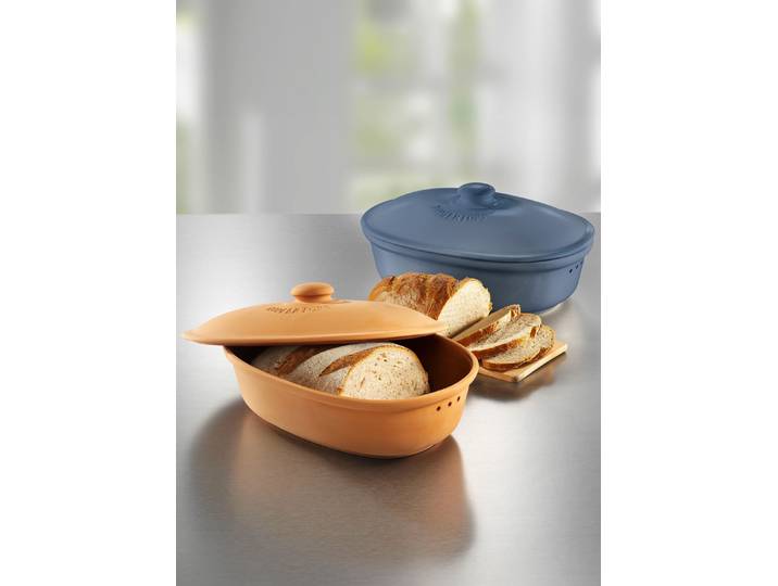 Römertopf Brottopf aus Naturton, Terracotta, Brottopf groß