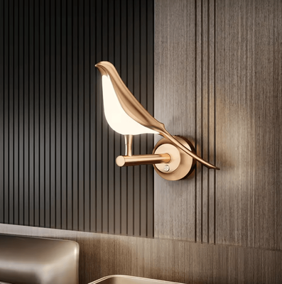Inspire Curations Modern Rose Gold Bird LED Wall Lamp Nordic Decorative Sconce bird 3 color Light