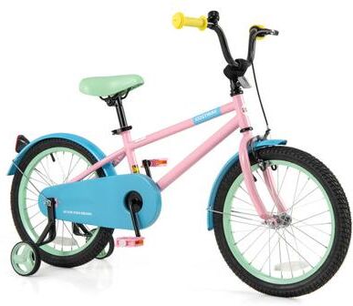 Costway Kids Bike with Adjustable Handlebar and Saddle Pink-18 Inches