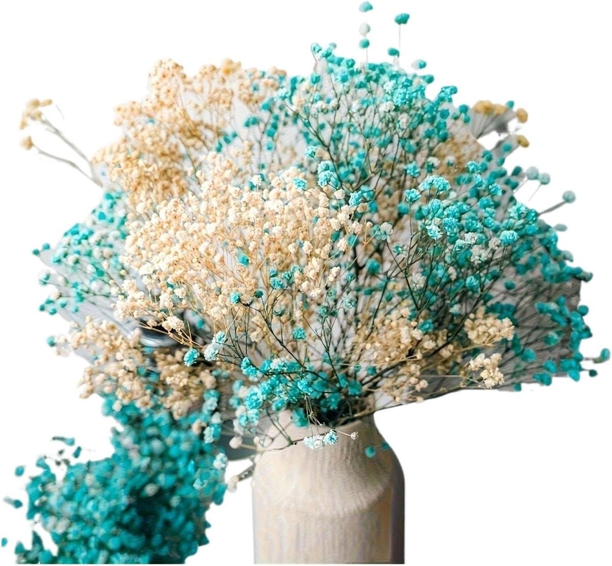 Gedroogd Gypsophila Boeket Baby's Adem - Beige Blauw - 35-45 cm