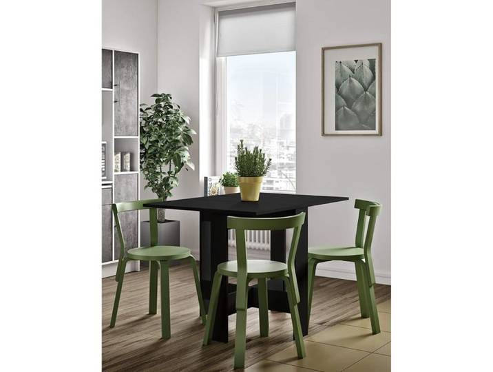 Table de Cuisine Pliable NOIR - OUI - 6 places - Design Contemporain