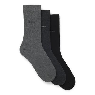 Socken BOSS "3P RS Uni", Jungen, Gr. 47-50, open miscellaneous 968, Baumwollmischung, elastisch, Socken Socken