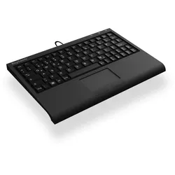 KeySonic ACK-3410 (IT) Super-Mini Keyboard, Smart-Touchpad, USB, schwarz