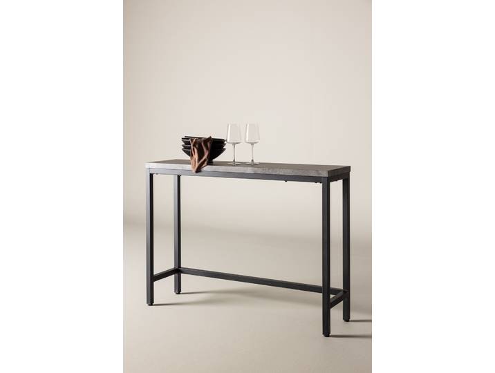 Beistelltisch VENTURE HOME Rise, schmaler hoher Beistelltisch, 110 × 30 cm , grau (schwarz, grau), B:30cm H:80cm T:30cm, Tische, Beistelltisch, Ablagetisch, Stahl, schmal, hoch, modern, schlicht