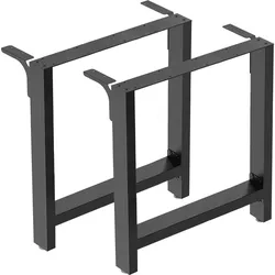 Wiltec, Tischbeine + Tischgestell, Tischbeine Set 80x72cm schwarz pulverbeschichtet Tischkufen Tischgestell