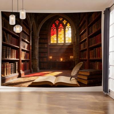 Uplift Picks Gothic Window Landscape Tapestry Forest Wall Hanging Nature Decor 02 70x100cm 28x39in