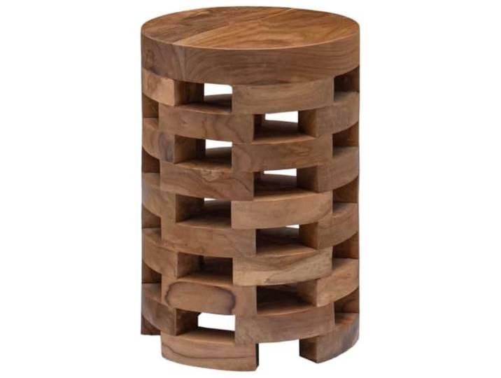 Fisinber Nachttisch Massivholz Teak 30x45cm Handgefertigter Beistelltisch Handgefertigter Teakholz Beistelltisch im rustikalen Design fuer Schlafzimmer und Wohnzimmer. Keinerlei Montage erforderlich.