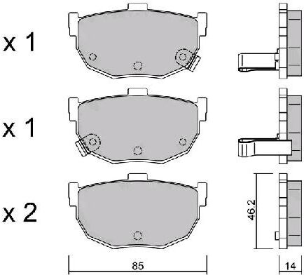 AISIN BPHY-2005 Brake pad set