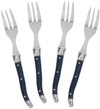 French Home Laguiole Cake Forks, Set of 4, Navy