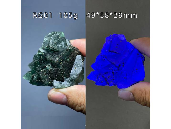 Fluorite naturelle à 100 %, fluorite solaire et chalcopirite, spécimen minéral coex, grappe de pierres, cristaux, gemme de guérison