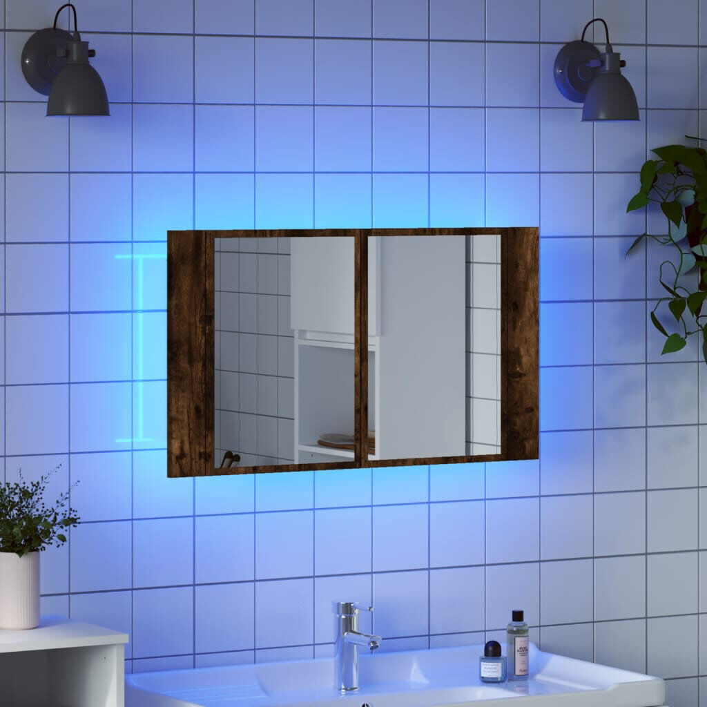 Alpen Home Dessel 2032mm W 1143mm H Wall Medicine Cabinet Mirror Smoked Oak 1,143mm H