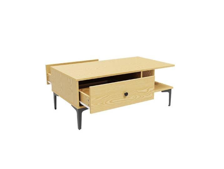 SONNI Couchtisch Wohnzimmer Couchtisch aus Eiche,zwei Schubladen,100x55x40cm