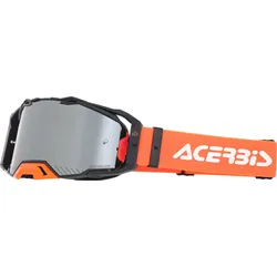 Acerbis Vulcan, Crossbrille verspiegelt - Schwarz/Orange/Weiß Silber-Verspiegelt - Einheitsgröße