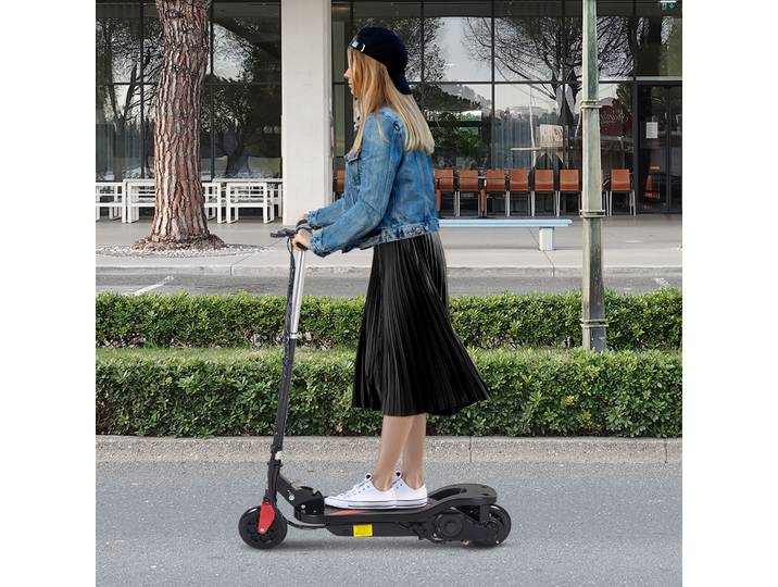 HOMCOM Trottinette électrique pliante pour enfant de 7+ans, 120W Vitesse max 12km/h, 75x36x82-93 cm Noir