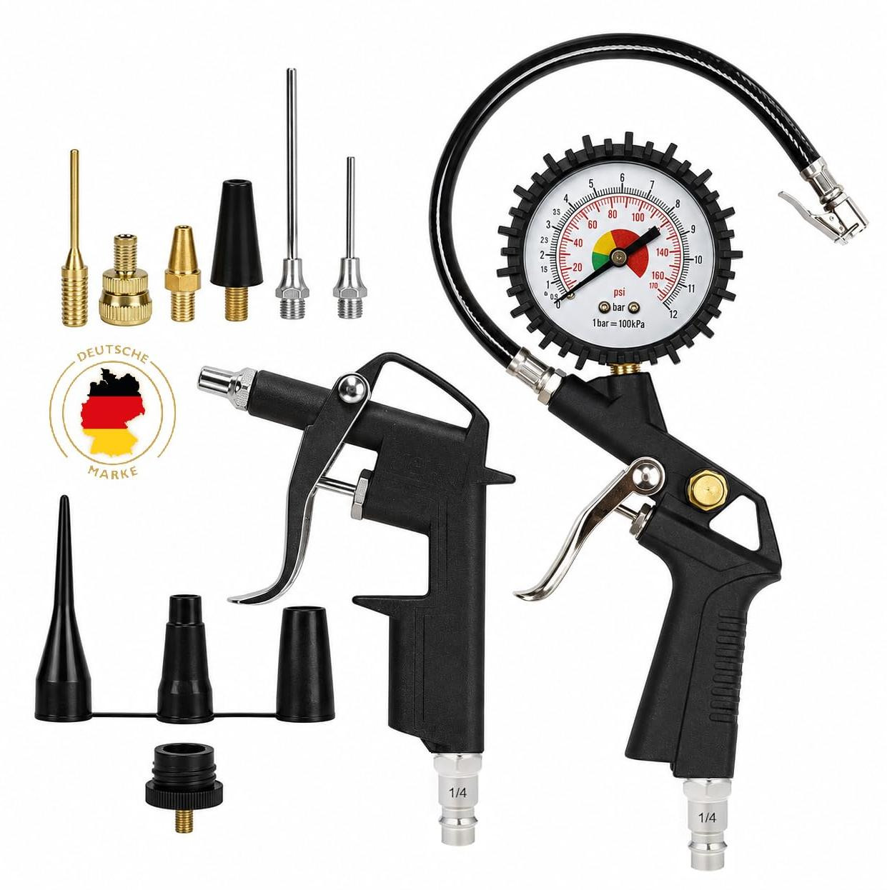 Selius 13-delige set perslucht-compressor-accessoires met luchtblaaspistool