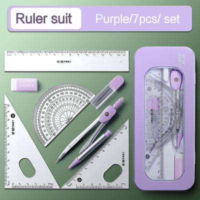 Compass Ruler Set For School & Office Precision Drawing & Aesthetic Office Tools purple