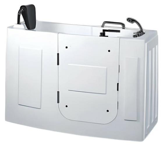 Sitzbadewanne Badewanne mit Whirlpool-Funktion mit Tür Bad 140x76 cm