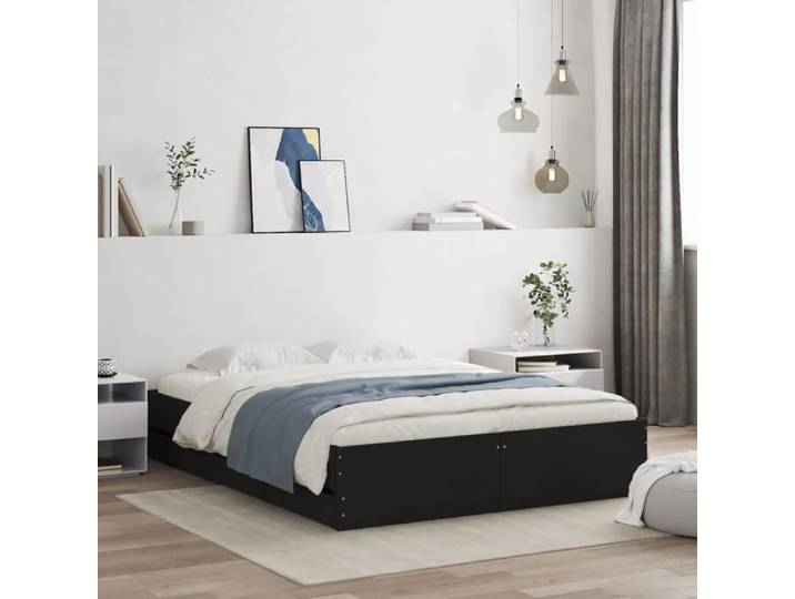 SOLO - NEUF Cadre de lit avec tiroirs 2 places - design contemporain - sans matelas noir 140x190cm 8790 5655