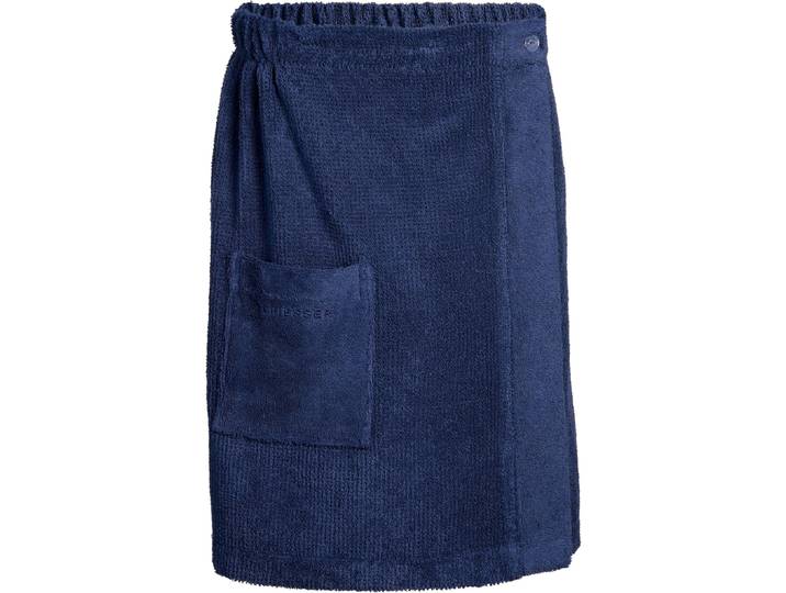 Sarong SCHIESSER Saunakilt Turin für Herren in angesagter Reiskornoptik , blau (dunkelblau), Frottier, Hausmäntel, Sarong