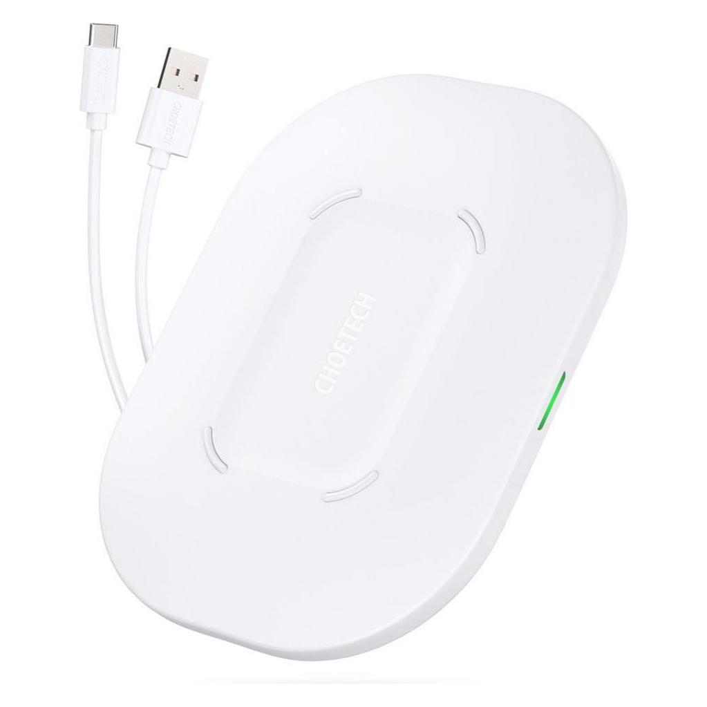 Choetech Qi 15W kabelloses Ladegerät + USB-Kabel - USB Typ C 1m weiss (T550-F-V2) (15 W) (T550-F-v2)