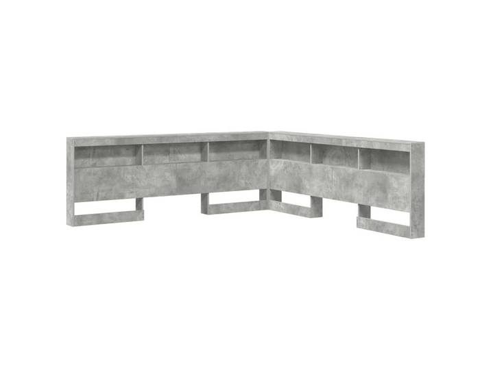 vidaXL Bett Aufbewahrungskopfteil Beton Grau Holzwerkstoff (1-tlg)