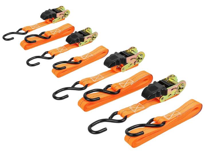Spanngurt LAS, orange (orange, schwarz), B:2,5cm L:500cm, Polyester, Spanngurte, Spanngurt