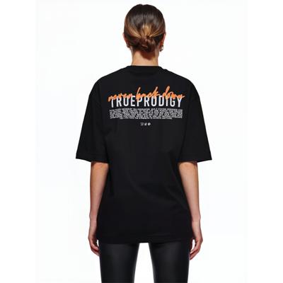Oversize-Shirt TRUEPRODIGY "Lior F Logo Print Oversized Rundhals", Damen, Gr. XL, schwarz, Obermaterial: 100% Baumwolle CO., Rundhals, Shirts
