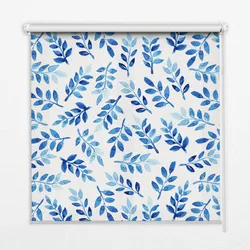 INNENROLLO - Fensterrollo - Rollo - 150x180 cm - Blaue Blätter