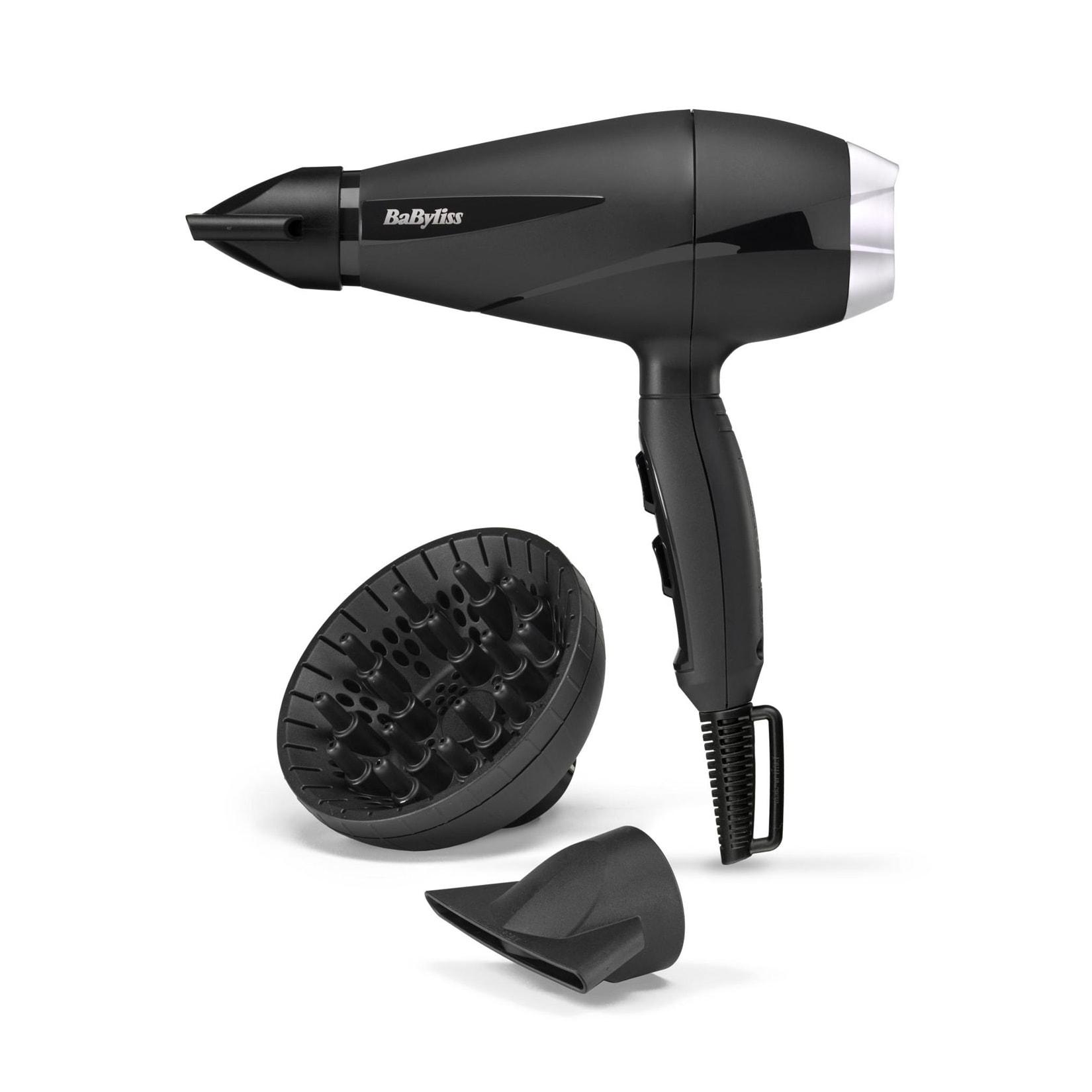 BABYLISS Haartrockner 6710DE Turbo Pro 2100 (2.100 Watt, AC-Motor, 2 Temperatur-/ 2 Geschwindigkeitsstufen, feststellbare Kaltlufttaste, Ionen-Technologie, 2 Zentrierdüsen, Diffusor, 2,8 m Kabel, Made in Italy)