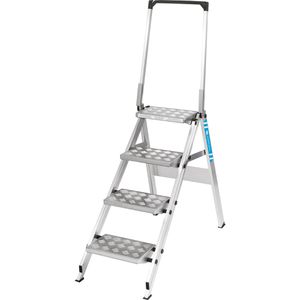 Zarges Klapptritt Plazatec P, 41336, elektrisch ableitfähig, elektrisch ableitfähig, einseitig begehbar, 4 Stufen & Bügel