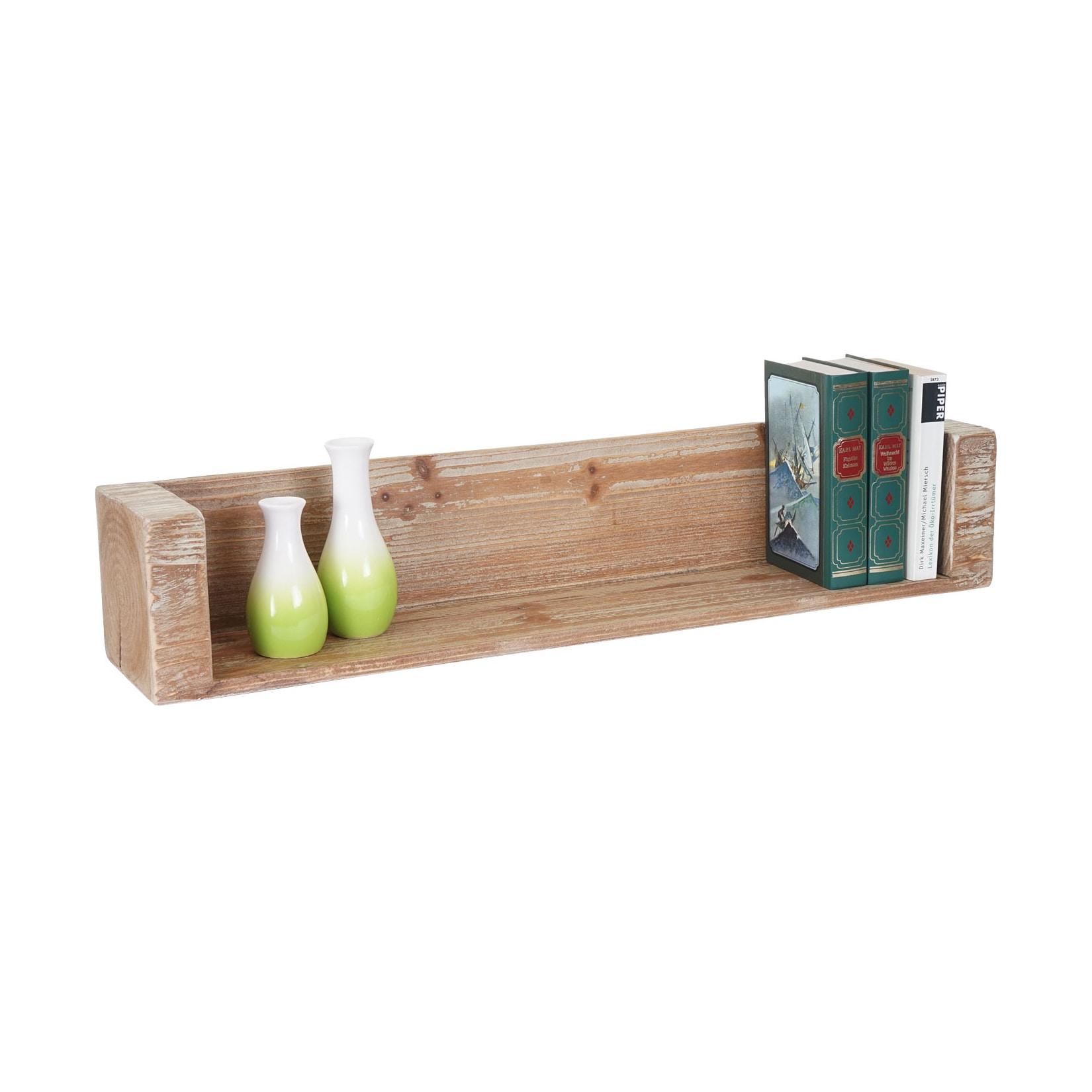 Wandregal MCW-A15, Hängeregal Bücherregal, Tanne Holz rustikal massiv MVG-zertifiziert ~ 80cm