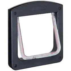 Relaxdays Haustierklappe 4 Wege Rot,Schwarz,Transparent