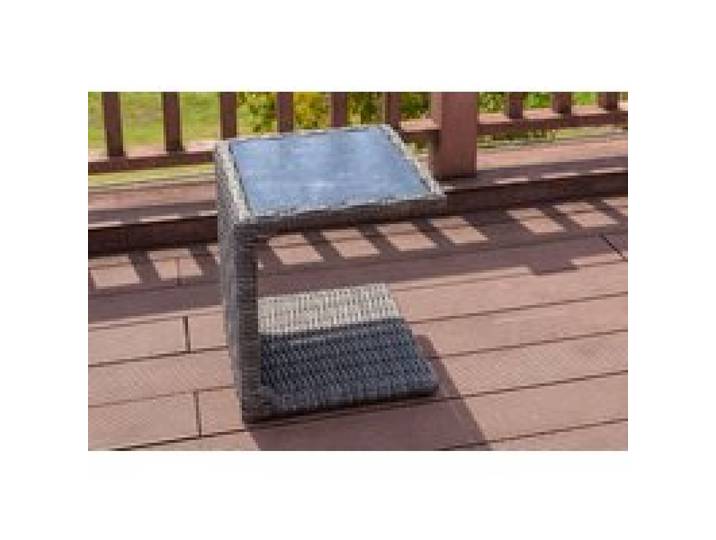 B-Ware: OUTFLEXX Beistelltisch, grau, Polyrattan, 45 x 45 x 50 cm, Tischplatte Spraystone, innenliegend