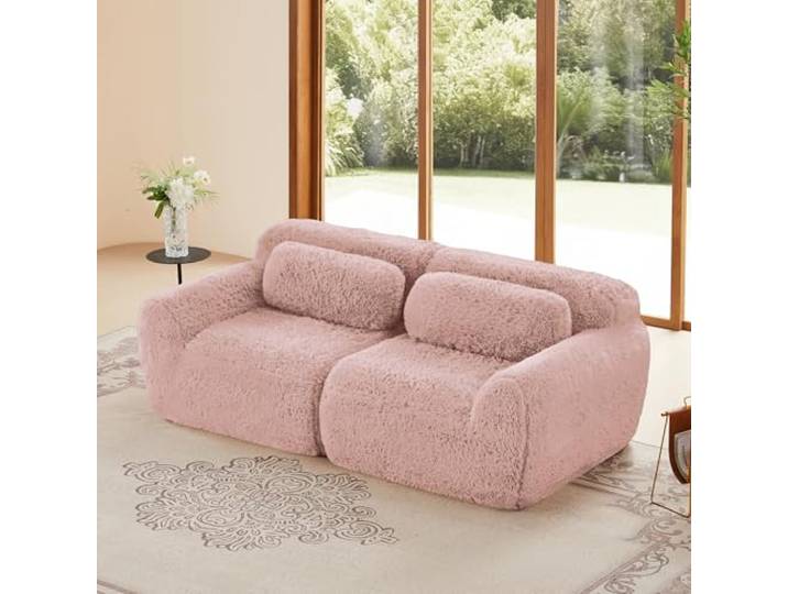Onaninso Boneless Couch, Modulares Sofa aus Plüschstoff, Compressed Sofa mit Kissen, ergonomische Unterstützung, Ohne Montage, frei Kombinierbar für Wohnzimmer Ruhezonen