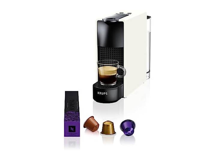 KRUPS NESPRESSO Essenza Mini Weiß Original Kapselmaschine XN1101 Kaffeemaschine, ultrakompaktes Design, 25 Sek. Aufheizzeit, 2 Tassengrößen, 19 Bar Druck