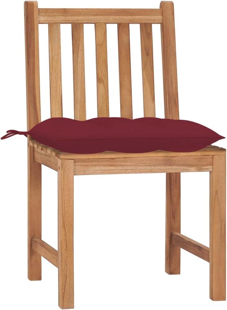 2 klappbare Gartenstühle aus massivem Teakholz mit Kissen, 2er-Set für Terrasse, wasserbasierte Lasur, bis 110 kg pro Sitzplatz belastbar