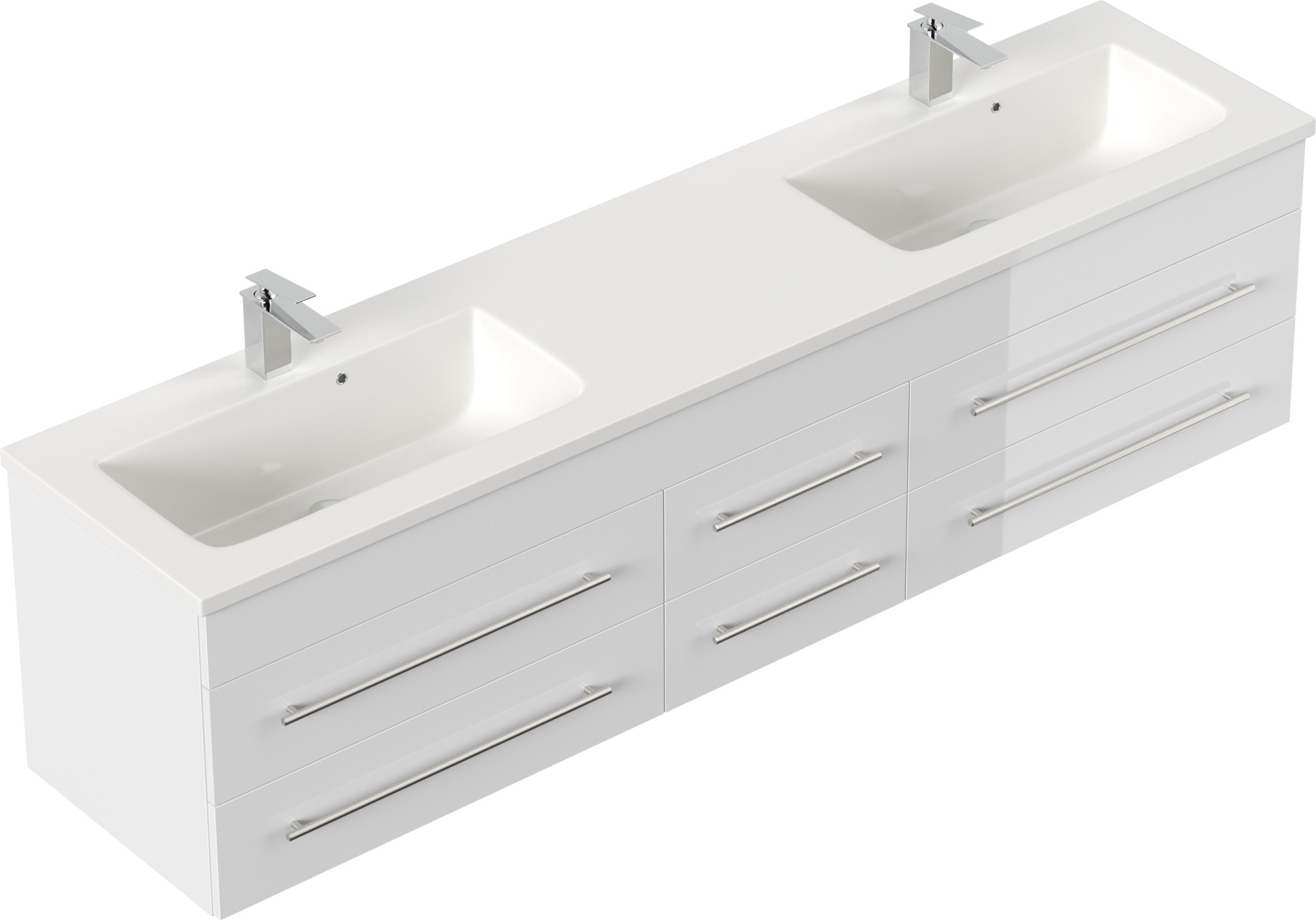 Badmöbel Colossos 200 SoftClose weiss hochglanz : Weiss hochglanz Varianten: Weiss hochglanz