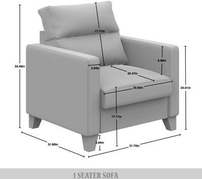 CraftPorch Clean and Minimalist Linen Upholstered 3-Piece Living Room Set