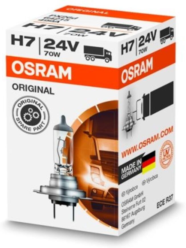 Ams-Osram Glühlampe Halogen OSRAM H7 Standard 24V/ 70W, 1 Stück