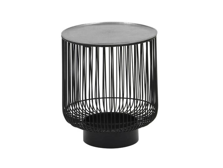 Boxxx Beistelltisch, Schwarz, Silber, Metall, rund, rund, 41x46x41 cm, Wohnzimmer, Wohnzimmertische, Beistelltische, Beistelltische Metall