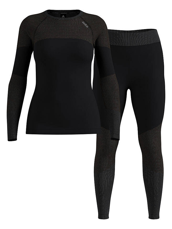 Odlo 2tlg. Funktionswäsche-Set "Fundamentals Performance Warm" in Schwarz - XS