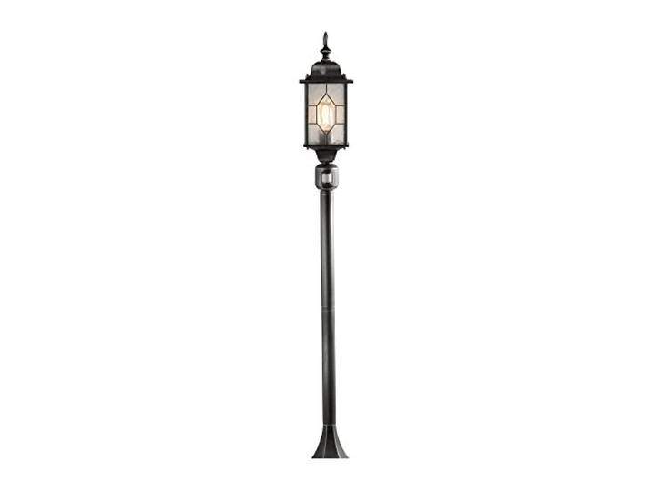 Konstsmide 7249-759 Lampadaire Milano en aluminium verni avec détecteur de mouvement pour 1 ampoule 60 W IP43 Noir/argent 16 x 16 x 131 cm