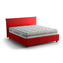 Anaximenes - Doppelbett, Rot, Matratze Inklusive Made in Italy