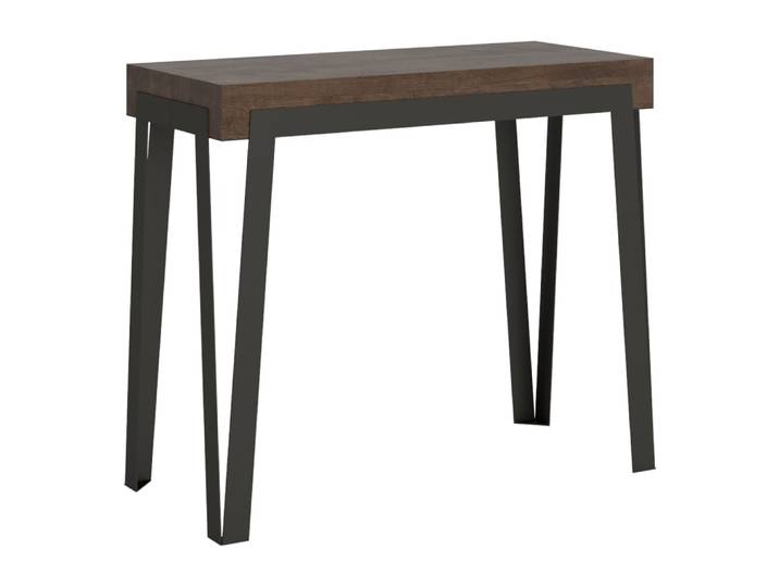 Console extensible effet bois noyer 90x40/300 cm
