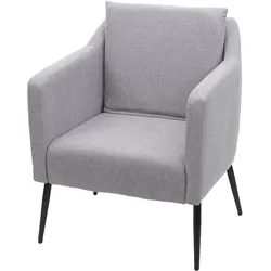 Lounge-Sessel MCW-H93a, Sessel Cocktailsessel Relaxsessel ~ Stoff/Textil hellgrau